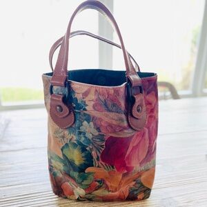 Maurizio Taiuti Italian Leather Floral Tote Bag | Made in Italy